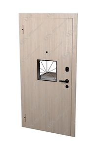 кассовая дверь с окошком, решеткой и глазком