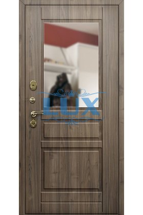стальная входная дверь с зеркалом и мдф отделкой