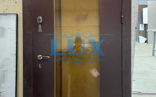 стальная дверь с тройным стеклопакетом и порошковым покрытием