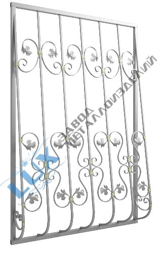 решетка на окно кованая дутая ркд-16