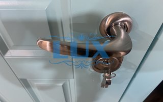 одностворчатая дверь из стали с раздельной ручкой и нижним замком