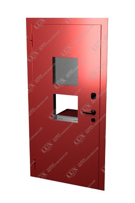 кассовая дверь со стеклом и лотком, окрас hammerite напыление