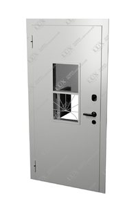 стальная дверь с кассовым модулем, окрас нитроэмаль